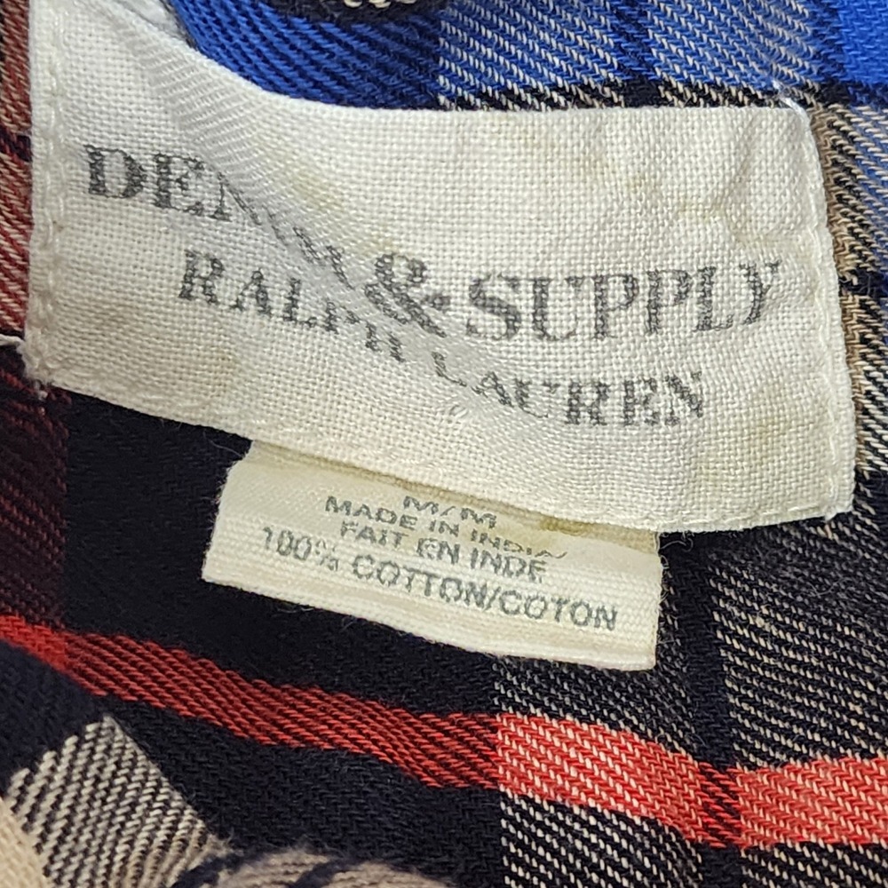 Denim & Supply‎ Ralph Lauren Womens M RL Utility Flannel Plaid Button Up Shirt - Picture 4 of 5